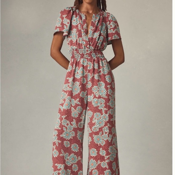 Anthropologie The Somerset Jumpsuit Dark Orange Pockets...